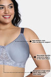 Zivame True Curv Wonder Wire Laminated Cup Full Coverage Super Support Bra - Silver Bullet — thumbnail 5